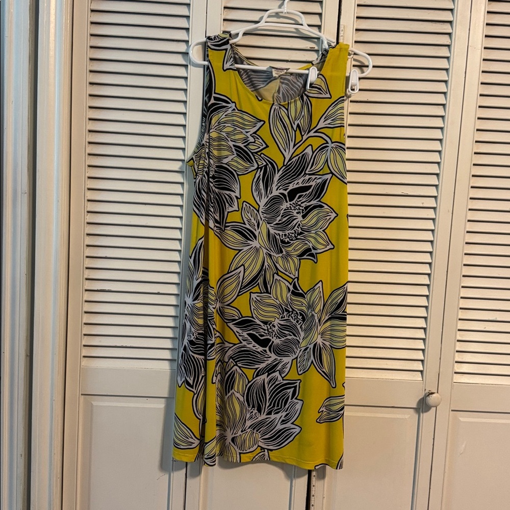 Floral Yellow Sleeveless Dress